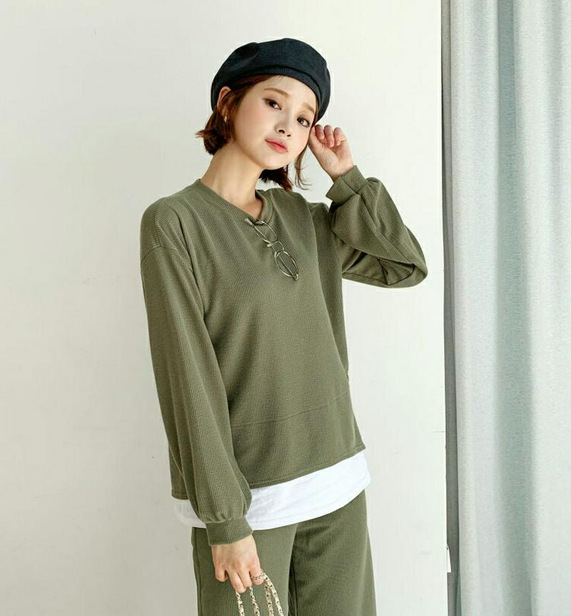 【新作10%OFF】レイヤードTシャツ・全4色・t61191 レディース【tops】【韓国 ファッション トップス Tシャツ ロ