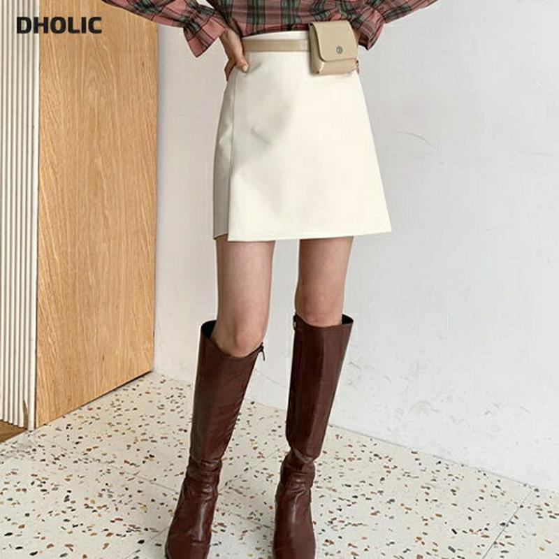 【新作10%OFF】レザーライクミニスカート・全2色・b61219 レディース【sk】【韓国 ファッション ボトムス スカート 