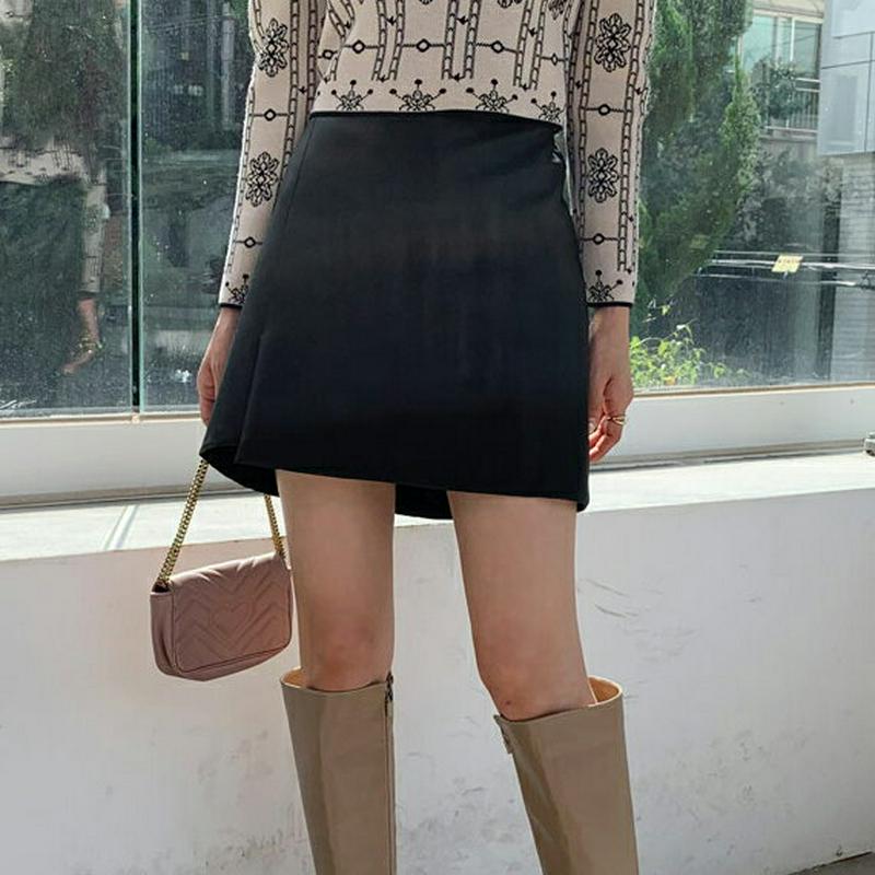 【新作10%OFF】レザーライクミニスカート・全2色・b61219 レディース【sk】【韓国 ファッション ボトムス スカート 