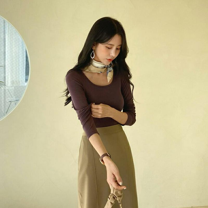【新作10%OFF】ソフトラウンドネックTシャツ・全5色・t60777 レディース 【tops】【韓国 ファッション トップス 