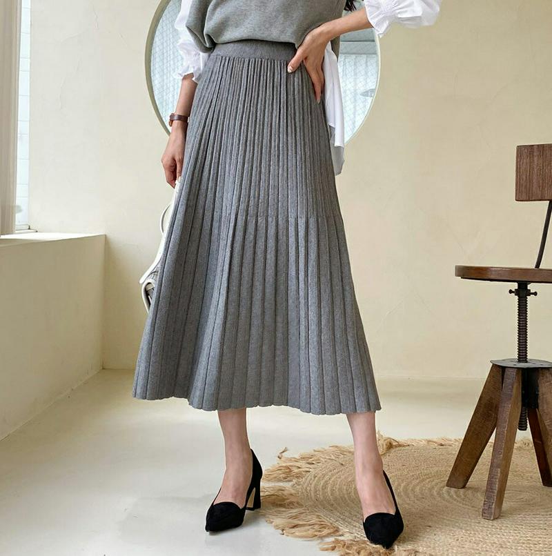 【新作10%OFF】フレアリブスカート・全4色・b60796 レディース 【sk】【韓国 ファッション ボトムス スカート フレ