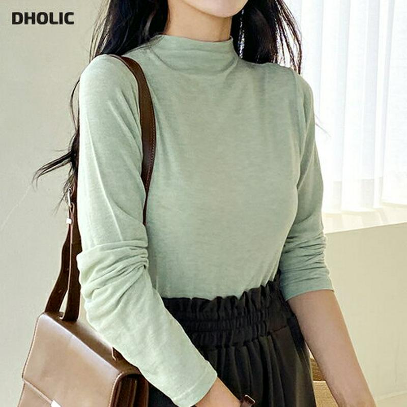 【新作10%OFF】モックネックTシャツ・全5色・t60772 レディース 【tops】【韓国 ファッション トップス Tシャツ