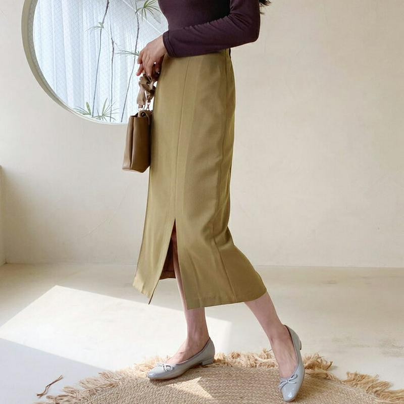 【新作10%OFF】プレスラインスリットタイトスカート・全3色・t60799 レディース 【sk】【韓国 ファッション ボトムス