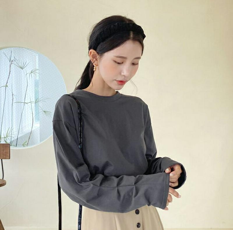 【新作10%OFF】タックスリーブTシャツ・全3色・t60771 レディース 【tops】【韓国 ファッション トップス スウェ