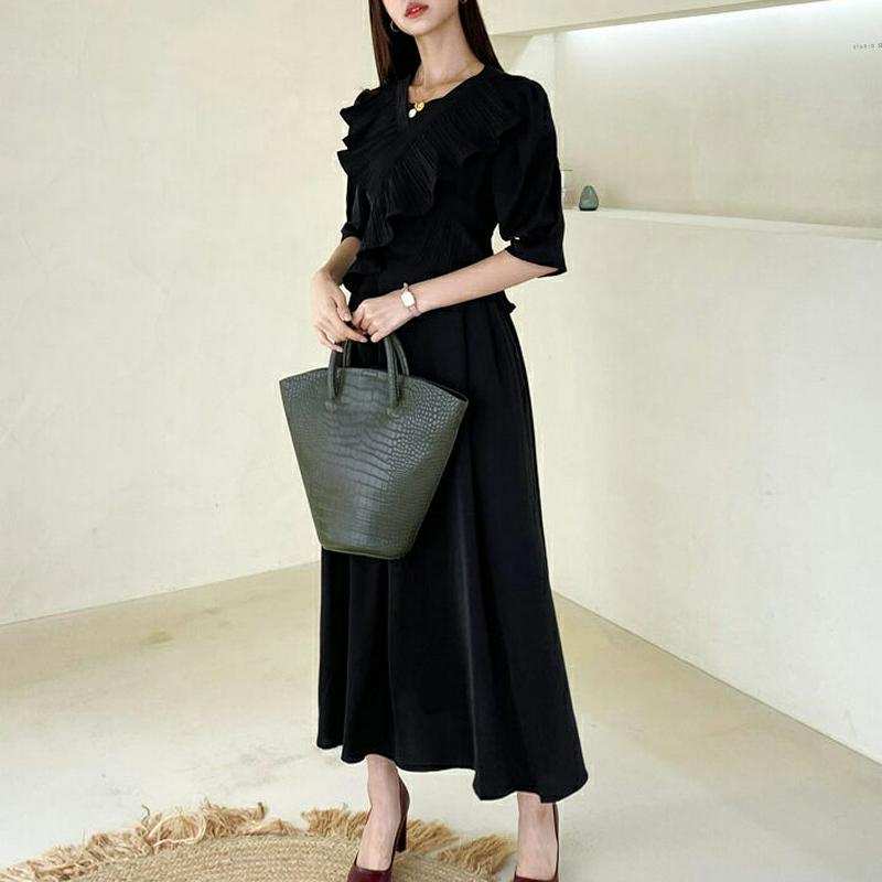 【新作10%OFF】プリーツラップルワンピース・全2色・b60786 レディース 【ops】【韓国 ファッション ワンピース ロ