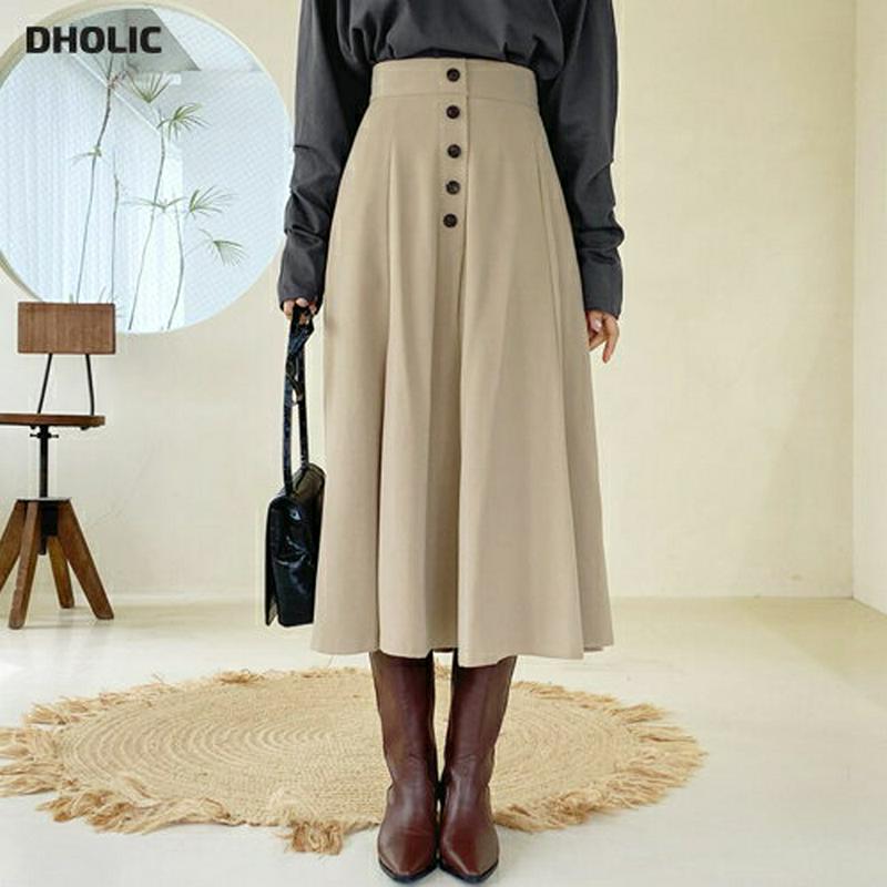 【新作10%OFF】ボタンフレアスカート・全3色・t60795 レディース 【sk】【韓国 ファッション ボトムス スカート フ