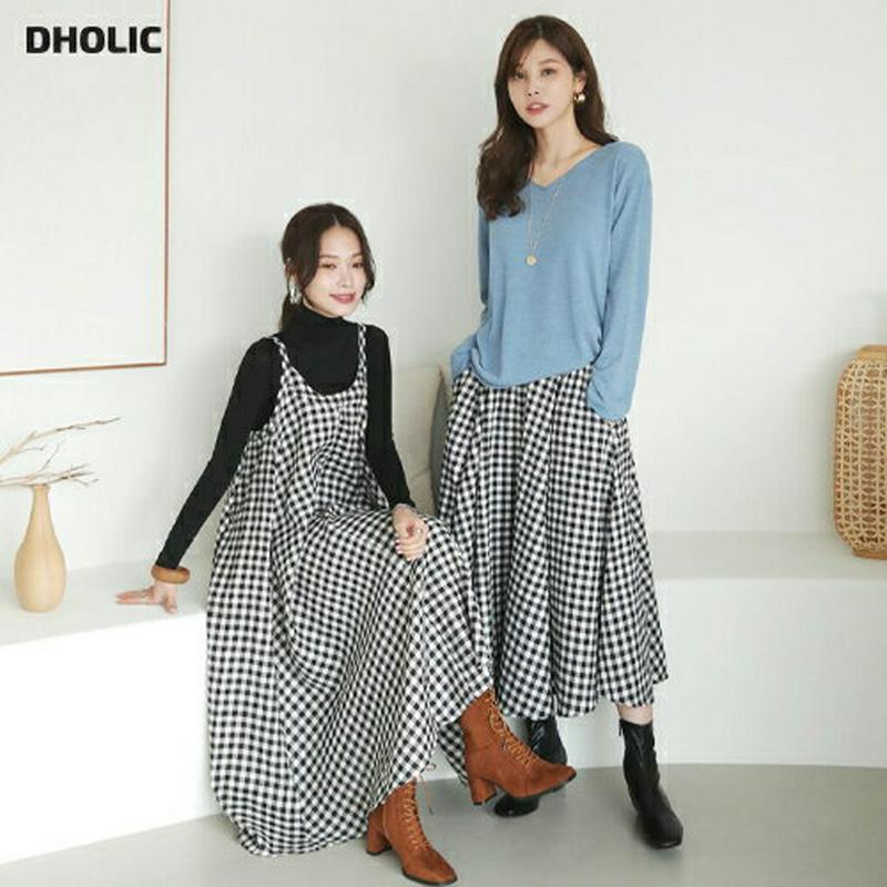 【新作10%OFF】チェックスリーブレスワンピース・全2色・t64312 レディース【ops】【ワンピース ロング ロングワンピ