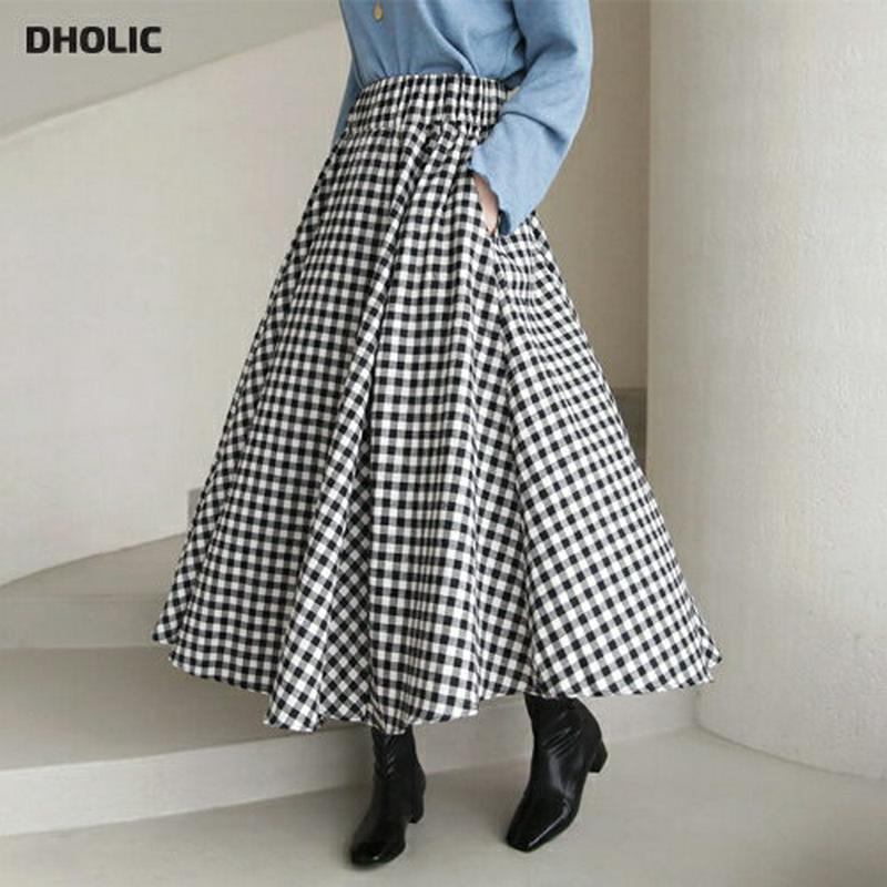 【新作10%OFF】チェックフレアスカート・全1色・t64329 レディース【sk】【スカート ロング ロングスカート チェック