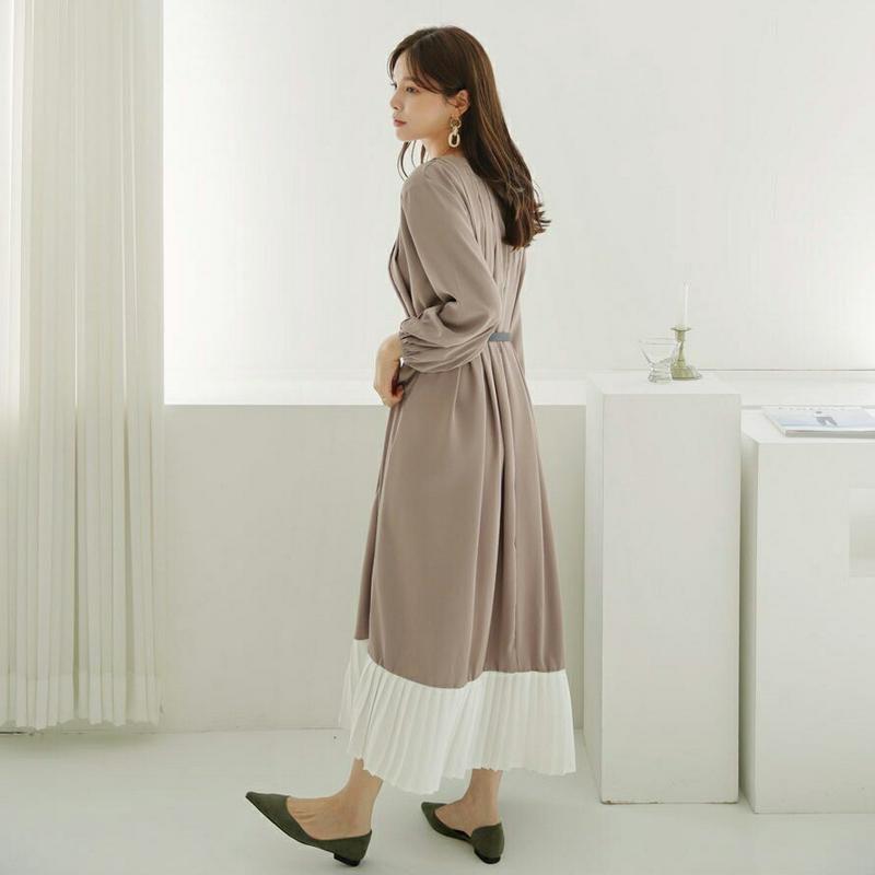 【新作10%OFF】プリーツヘムタックワンピース・全2色・64258 レディース【ops】【ワンピース ロング ロングワンピース