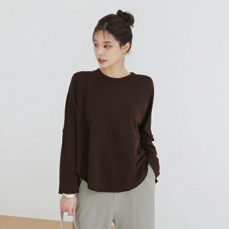 【新作10%OFF】アンバランススリットTシャツ・全4色・b64240 レディース【tops】【トップス Tシャツ 長袖 ロンT