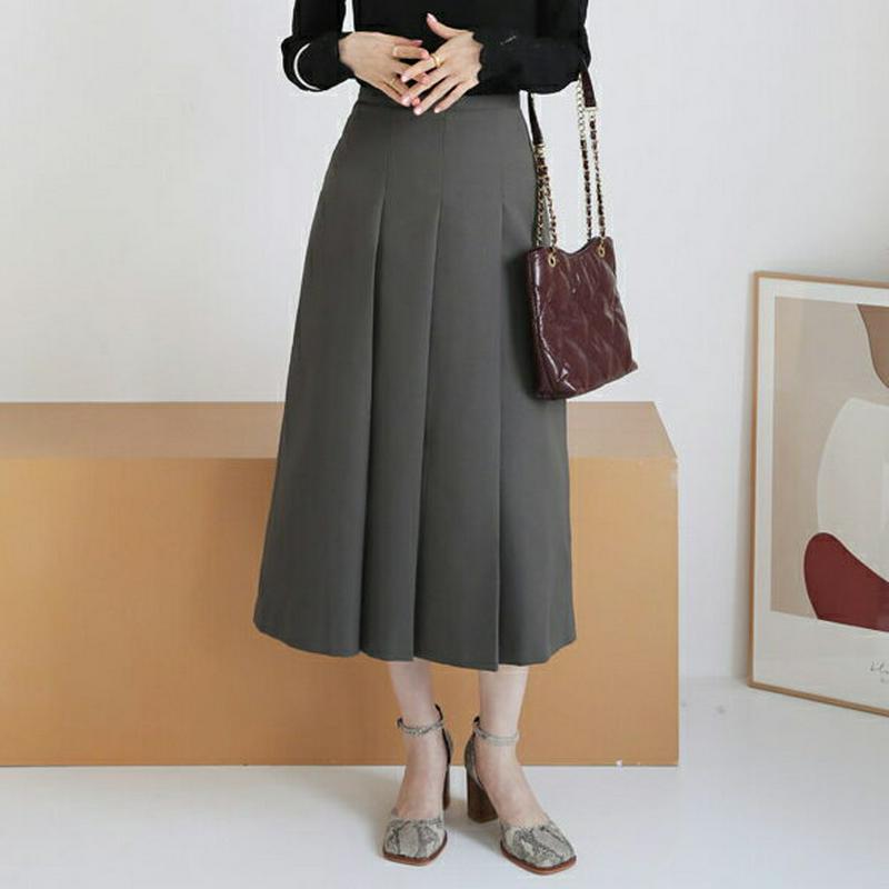 【新作10%OFF】タックスカート・全2色・t64265 レディース【sk】【スカート ロング ロングスカート タック 単色 無