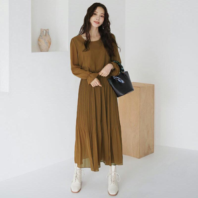 【新作10%OFF】プリーツシフォンワンピース・全3色・t64251 レディース【ops】【ワンピース ロング ロングワンピース