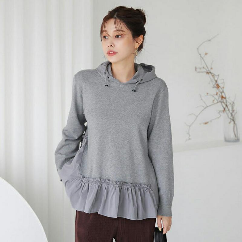 【新作10%OFF】フードフレアヘムニット・全3色・b64345 レディース【tops】【トップス ニット ニットトップス 長袖