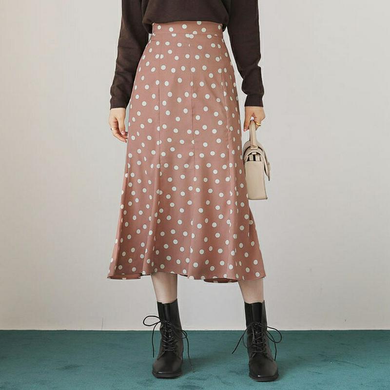 【新作10%OFF】ドットフレアススカート・全3色・b64263 レディース【sk】【スカート ロング ロングスカート フレア 