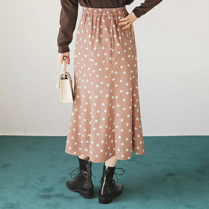 【新作10%OFF】ドットフレアススカート・全3色・b64263 レディース【sk】【スカート ロング ロングスカート フレア 