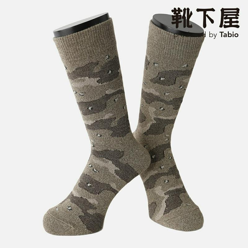 【あす楽】【公式 Tabio MEN】 メンズ チョコチップカモフラソックス / 靴下屋 靴下 タビオメン タビオ くつ下 クルー メンズ 父の日ギフト 日本製 2406de
