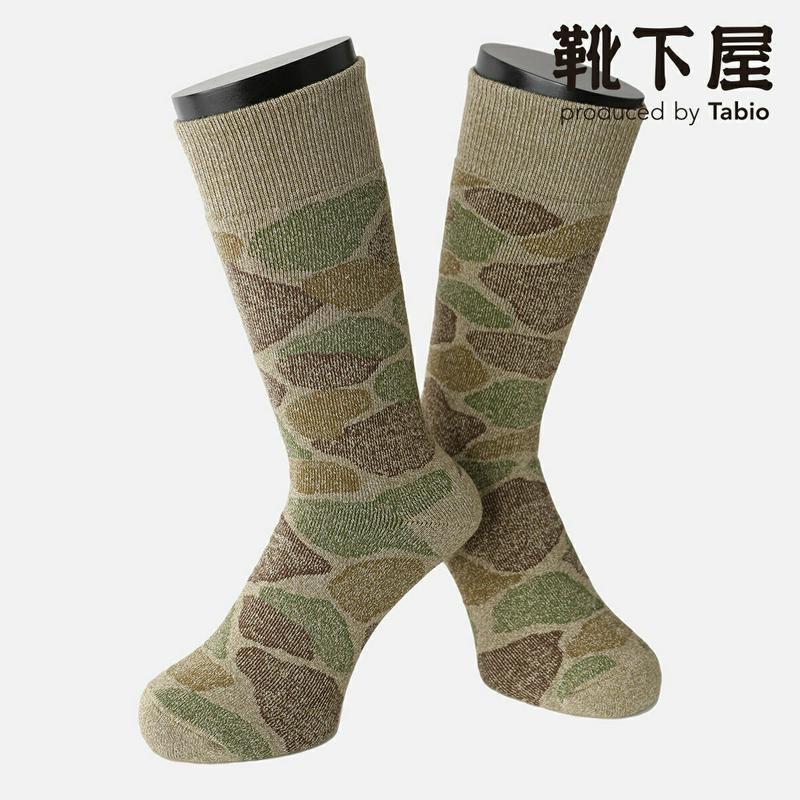 【あす楽】【公式 Tabio MEN】 メンズ ダックカモパイルソックス / 靴下屋 靴下 タビオメン タビオ くつ下 クルー メンズ 父の日ギフト 日本製 2406de