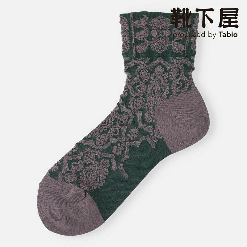 【全品送料無料★〜12/26 23:59迄】【あす楽】【Tabio】 タペストリー柄ショートソックス / 靴下屋 靴下 タビオ くつ下 ショート レディース 日本製 2012ka