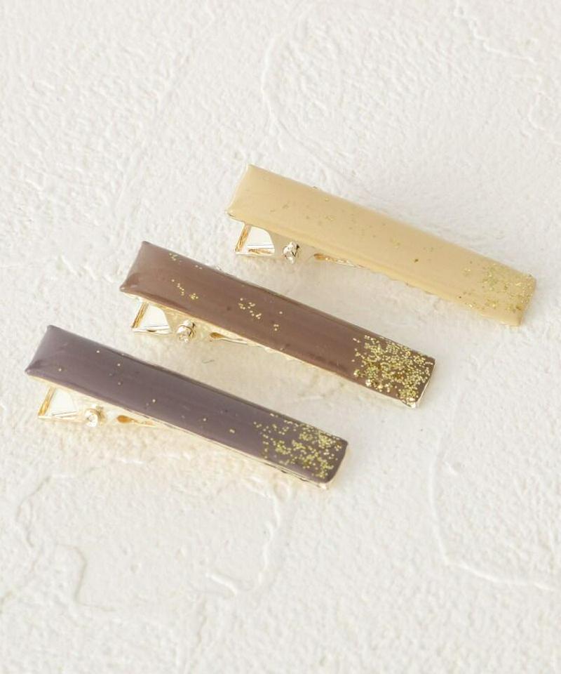 箔ラメグラデーション調クリップ3点セット
