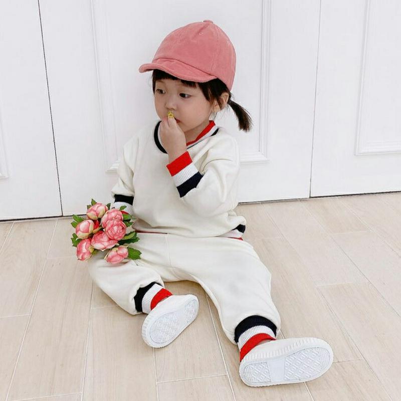 【只今15%OFF】配色リブヘム上下SET・u07571 キッズ【3~8才】【set】【セットアップ setup トップス 長袖