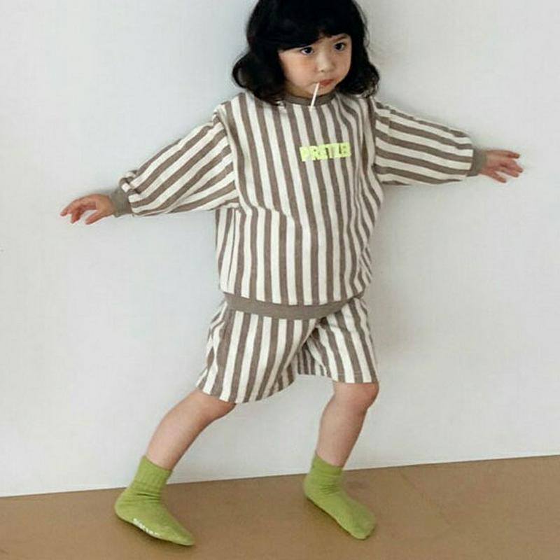 【只今15%OFF】ロゴストライプ上下SET・u05831 キッズ【3~8才】【set】【セットアップ setup トップス 長