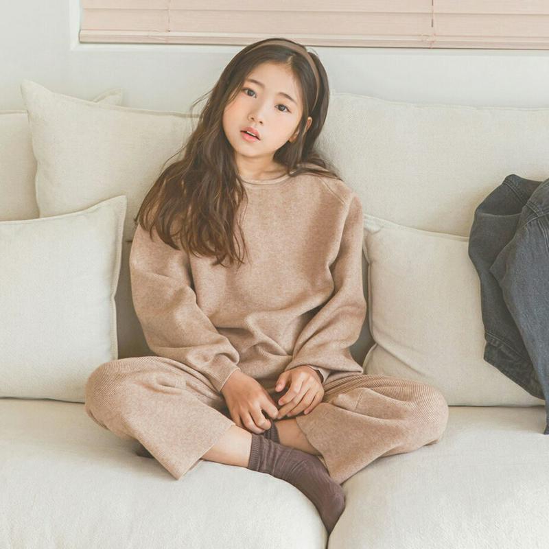 ラグランニット&ポケットパンツSET・p007441 キッズ【3~8才】【set】【セットアップ setup トップス ニット 