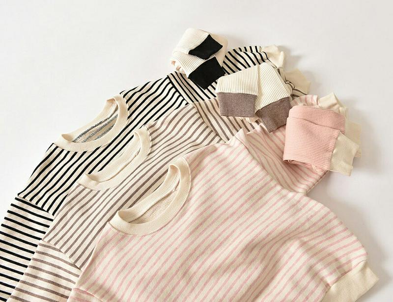 【只今15%OFF】ボーダースウェット&リブレギンスSET・u07301 キッズ【3~8才】【set】【セットアップ セット s