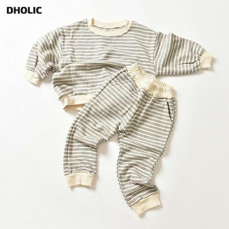 【只今15%OFF】ボーダースウェット上下SET・u07298 キッズ【3~8才】【set】【セットアップ セット setup 