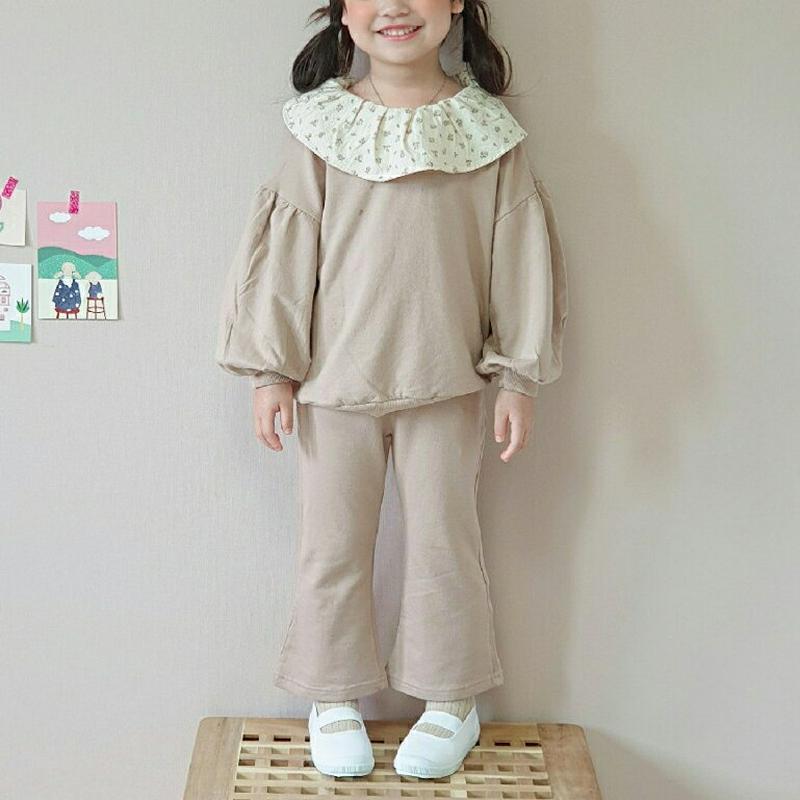 【只今15%OFF】ラッフルネックTシャツ&パンツSET・u06576 キッズ【3~8才】【set】【セットアップ セット se