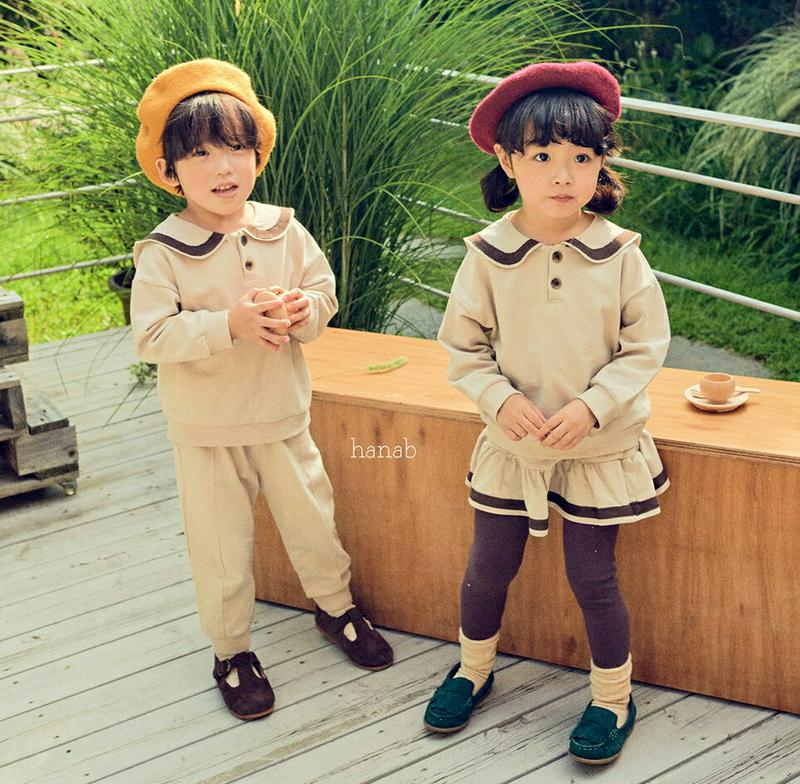 【只今15%OFF】ラインラウンドネックTシャツ&パンツSET・u06757 キッズ【3~8才】【set】【セットアップ セット