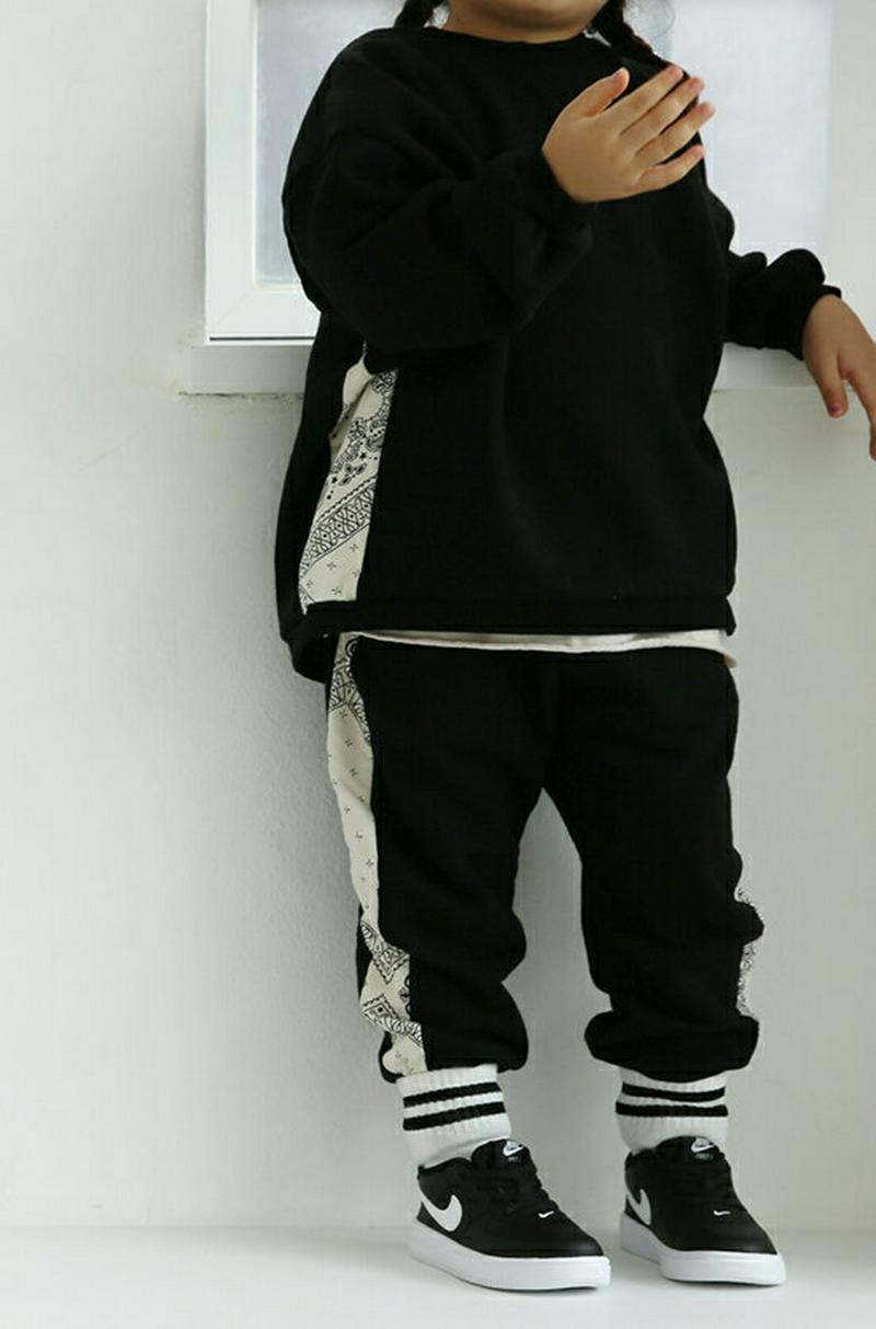 【只今15%OFF】サイドペイズリースウェット上下SET・u06804 キッズ【3~8才】【set】【セットアップ セット se