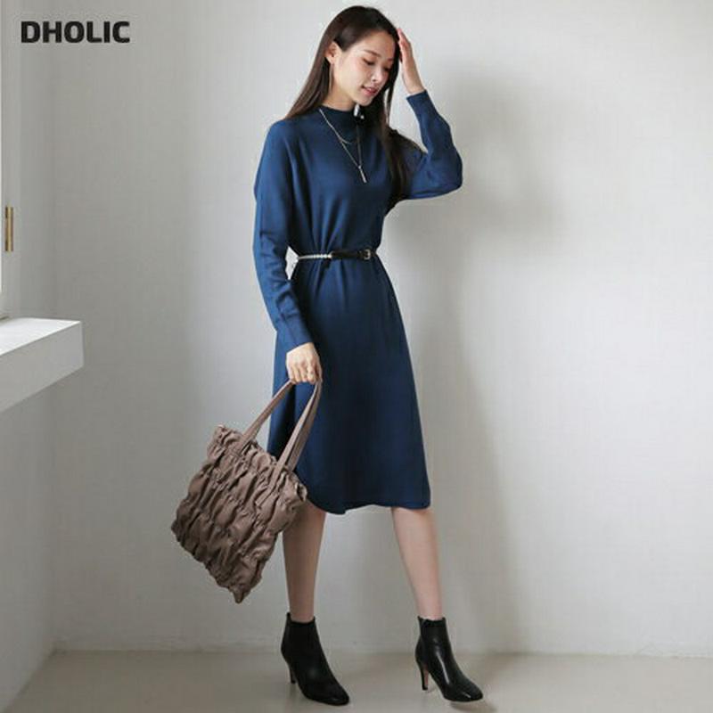 【新作10%OFF】ハーフネックニットワンピース・全4色・b64288 レディース【ops】【韓国 ファッション ワンピース ミ