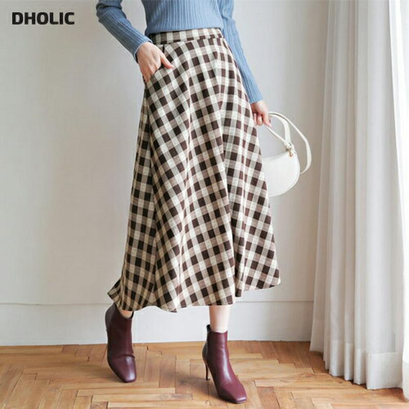 【新作10%OFF】チェックフレアスカート・全3色・b64359 レディース【sk】【韓国 ファッション ボトムス スカート ロ