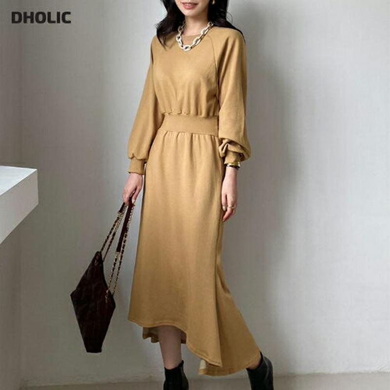 【新作10%OFF】アンバランススウェットワンピース・全3色・b64290 レディース【ops】【韓国 ファッション ワンピース