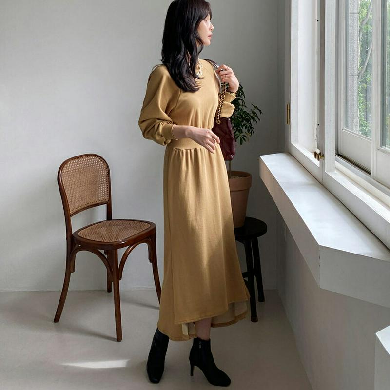 【新作10%OFF】アンバランススウェットワンピース・全3色・b64290 レディース【ops】【韓国 ファッション ワンピース