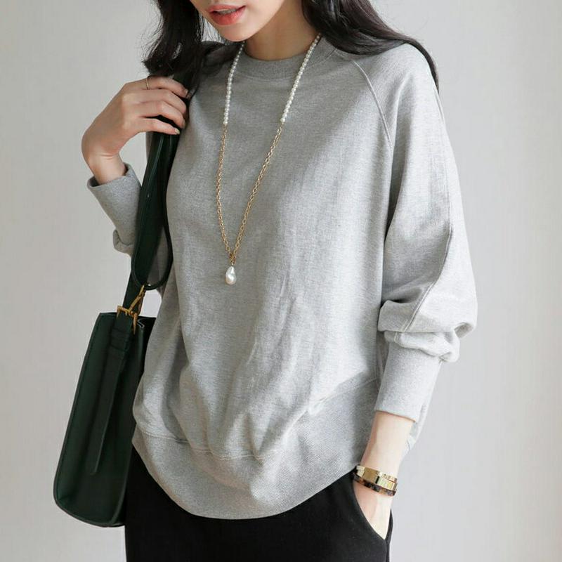 【新作10%OFF】ラグランラウンドスウェット・全5色・b64285 レディース【tops】【韓国 ファッション トップス スウ
