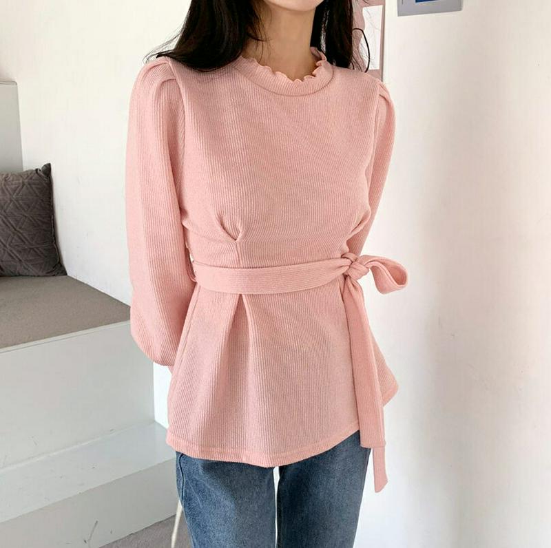【新作10%OFF】ストラップ付フリルネックTシャツ・全3色・t55947 レディース【tops】【韓国 ファッション トップス