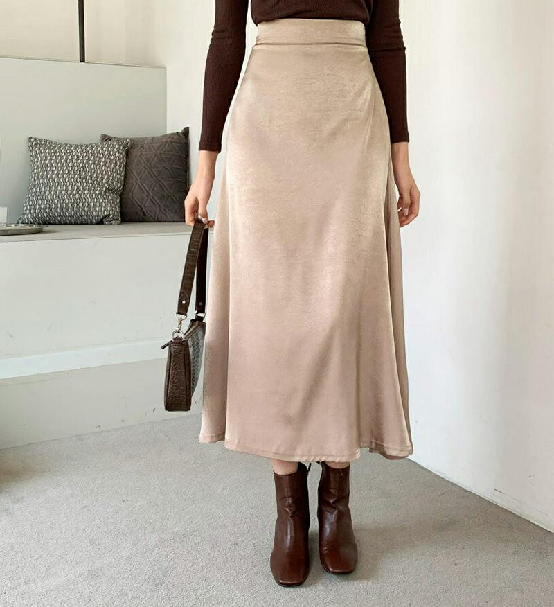 【新作10%OFF】サテンフレアスカート・全3色・b55923 レディース【sk】【韓国 ファッション ボトムス スカート ロン