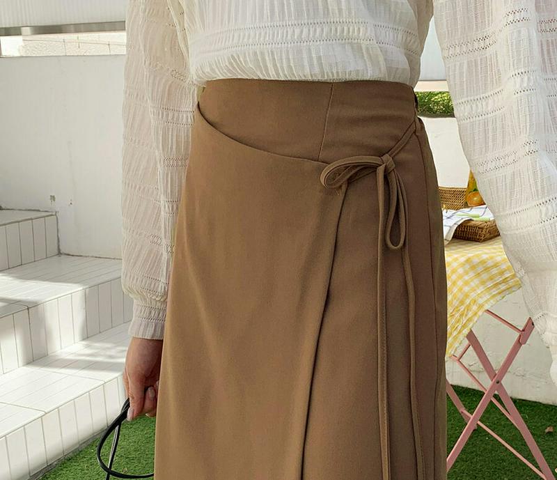 【新作10%OFF】ラップHラインスカート・全2色・b55924 レディース【sk】【韓国 ファッション ボトムス スカート ロ