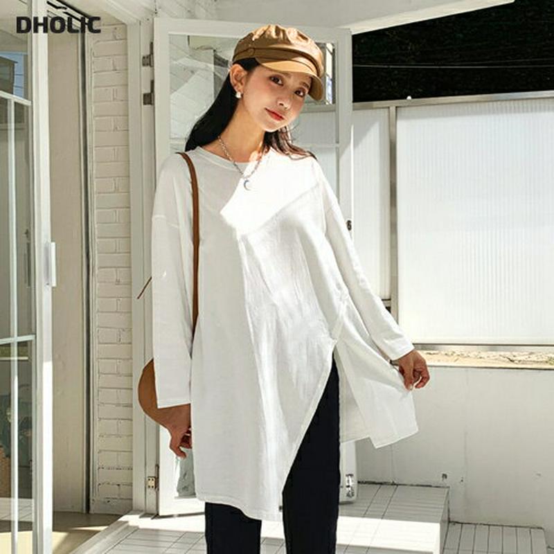 【新作10%OFF】サイドスリットTシャツ・全3色・b55932 レディース【tops】【韓国 ファッション トップス Tシャツ