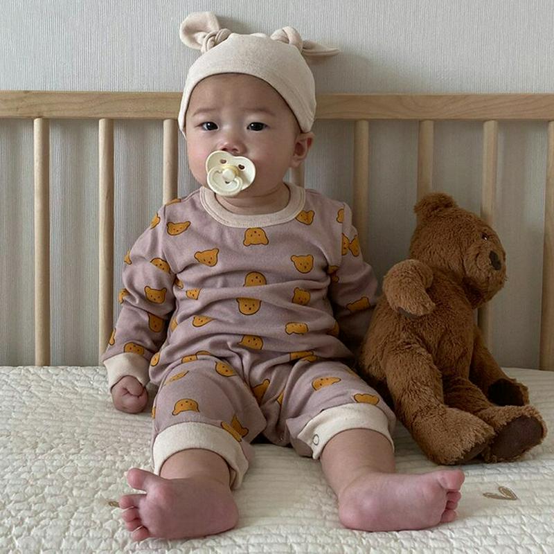 【新作10%OFF】耳付き帽子SETベアーロンパース・u07108 キッズ【0~2才】【bc】【ロンパース つなぎ 長袖 ズボン