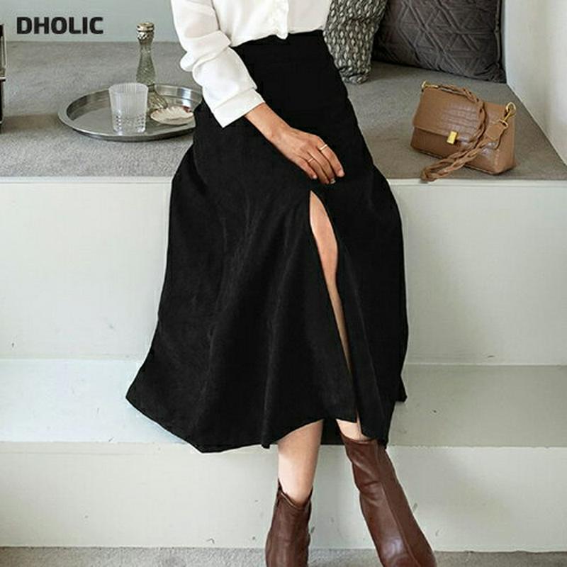 【新作10%OFF】Aラインスリットスカート・全3色・b55918 レディース【sk】【韓国 ファッション ボトムス スカート 