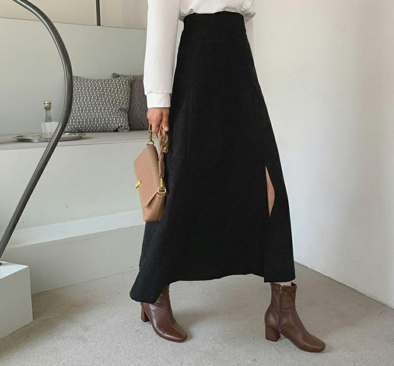 【新作10%OFF】Aラインスリットスカート・全3色・b55918 レディース【sk】【韓国 ファッション ボトムス スカート 