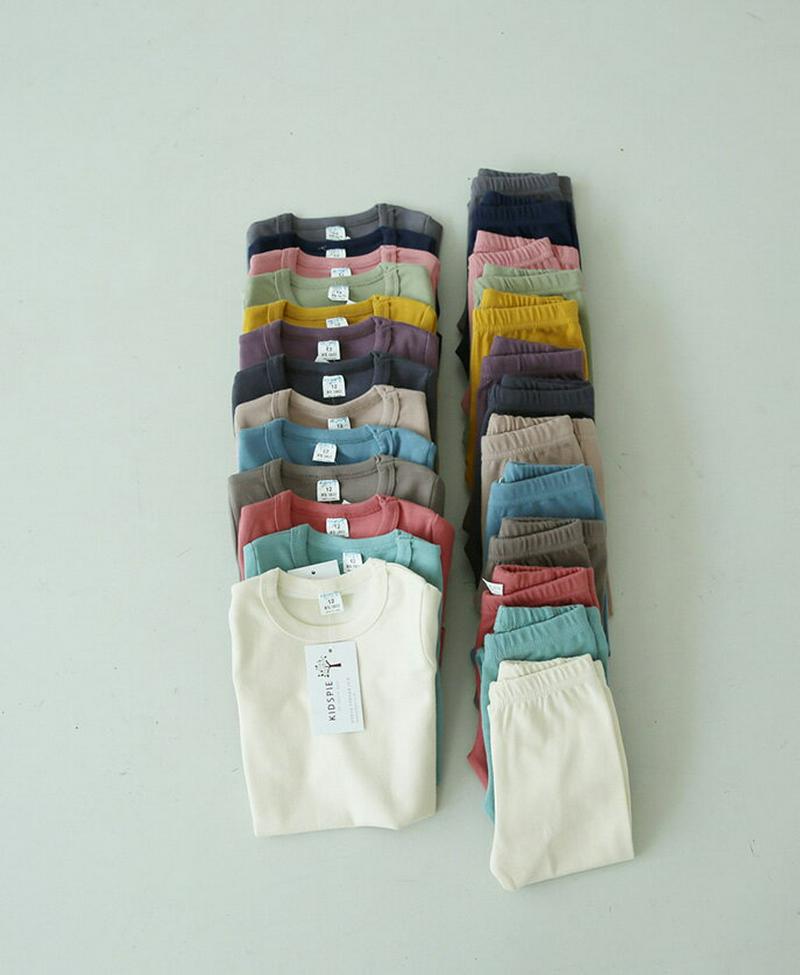 【新作10%OFF】シンプルパジャマSET・u06878 キッズ【3~8才】【uw】【セット set 上下 トップス 長袖 パン