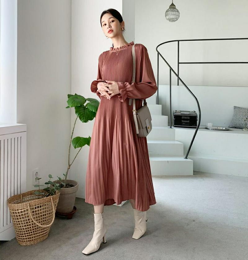 【新作10%OFF】ストラップ付プリーツワンピース・全3色・t55933 レディース【ops】【韓国 ファッション ワンピース 