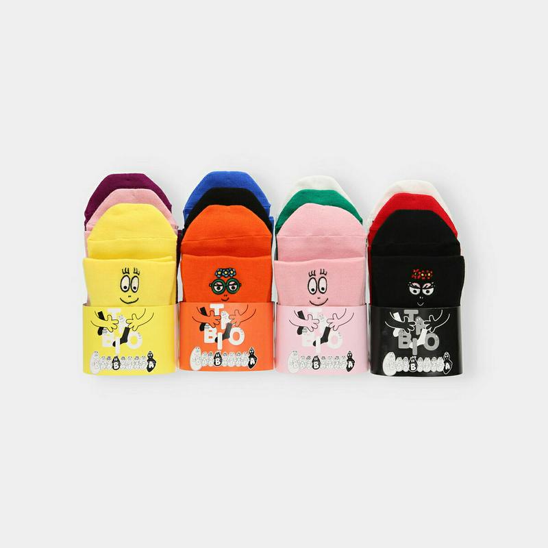 【あす楽】【靴下屋】【WEB先行販売】バーバパパ コラボソックス3足セット ※オリジナルポーチ付き / 靴下 タビオ Tabio