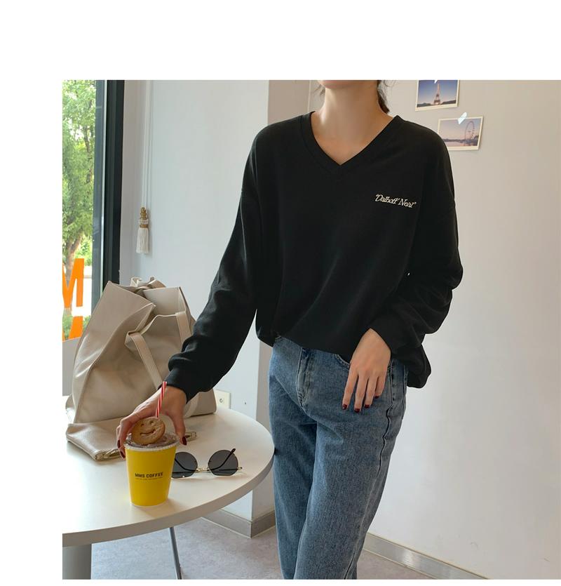レタードVネックTシャツ