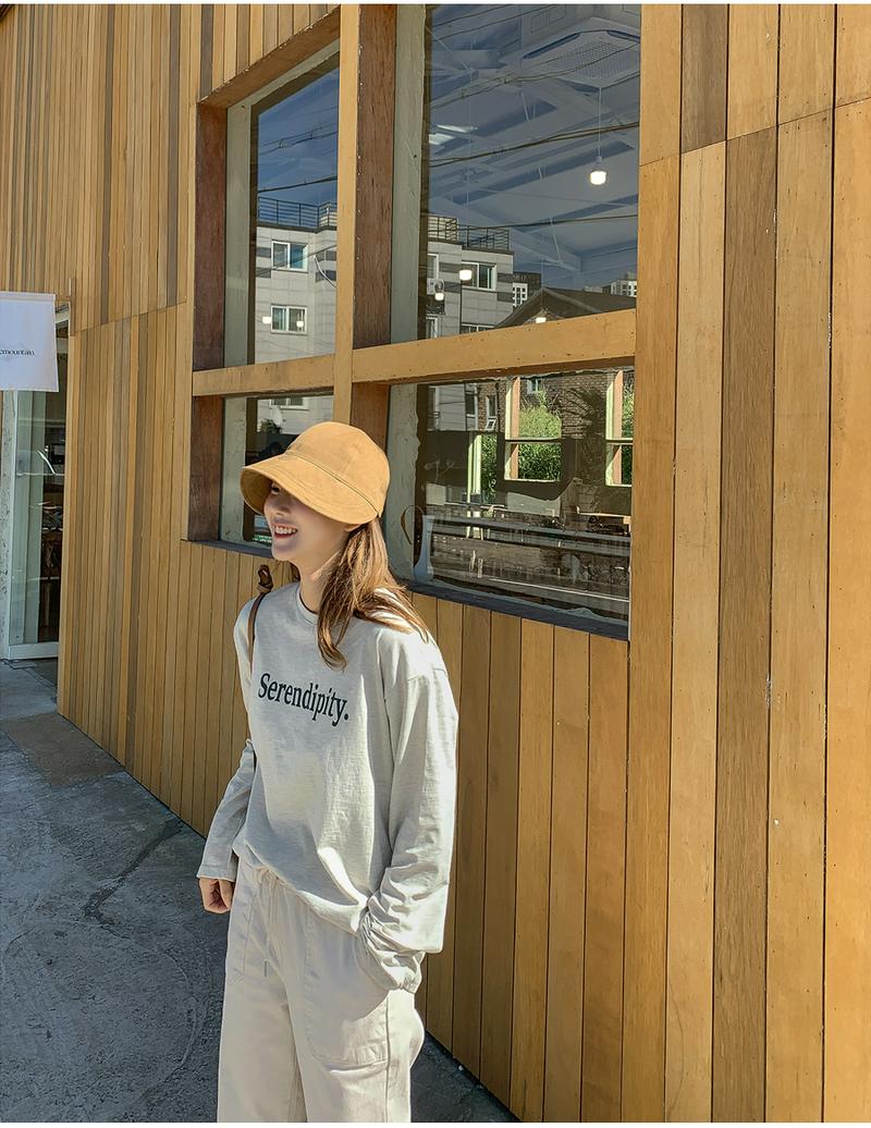 レタードコットン長袖Tシャツ