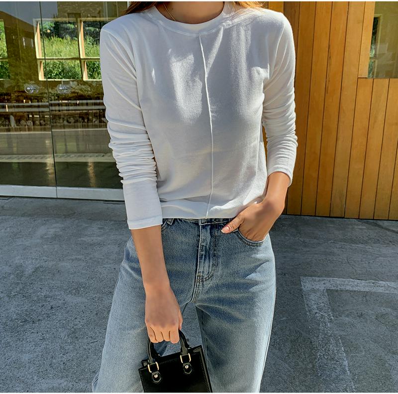 テンセル混ピンタックTシャツ