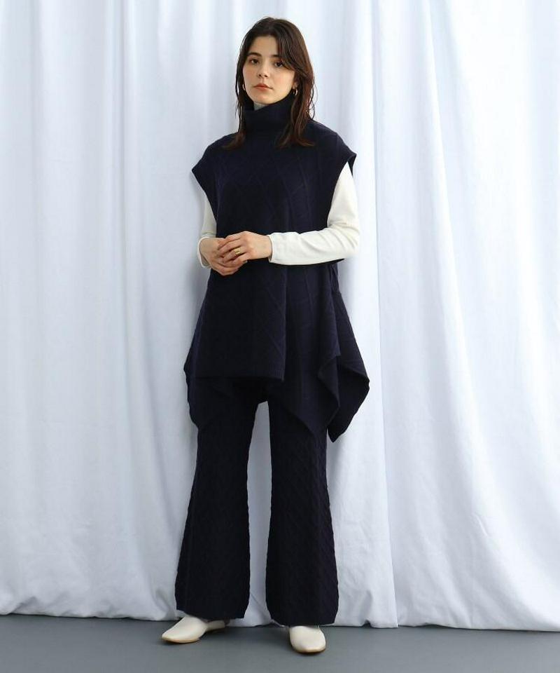 カシミヤ混ニットワイドパンツ